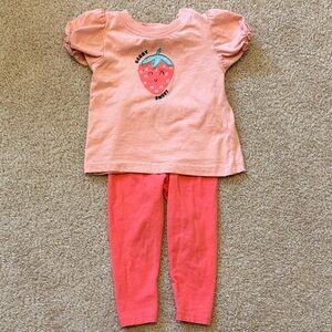 Dip Coral Baby Top with Snap Details